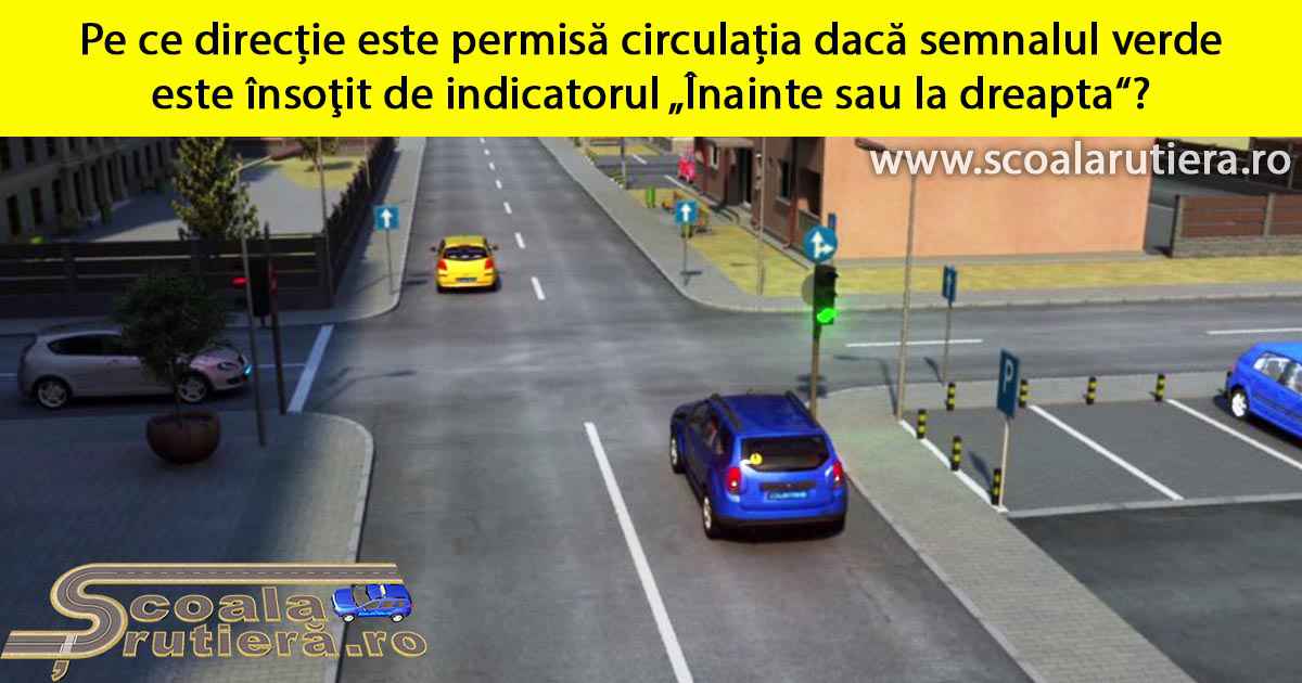 Conducătorului De Vehicul I Se Interzice Chestionare DRPCIV cat B: Dacă semnalul verde este însoțit de un